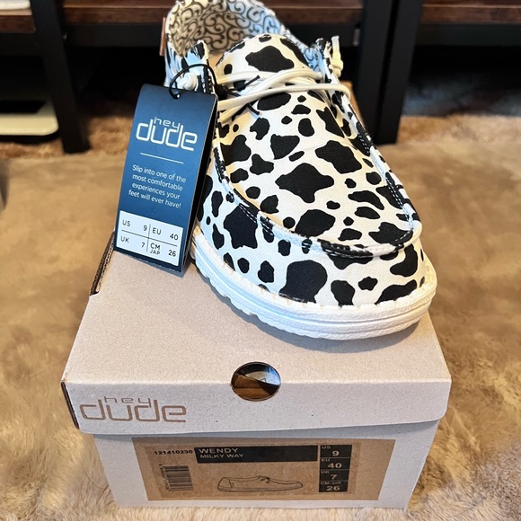 Hey Dude | Shoes | Womens Cow Print Milky Way Hey Dude | Poshmark